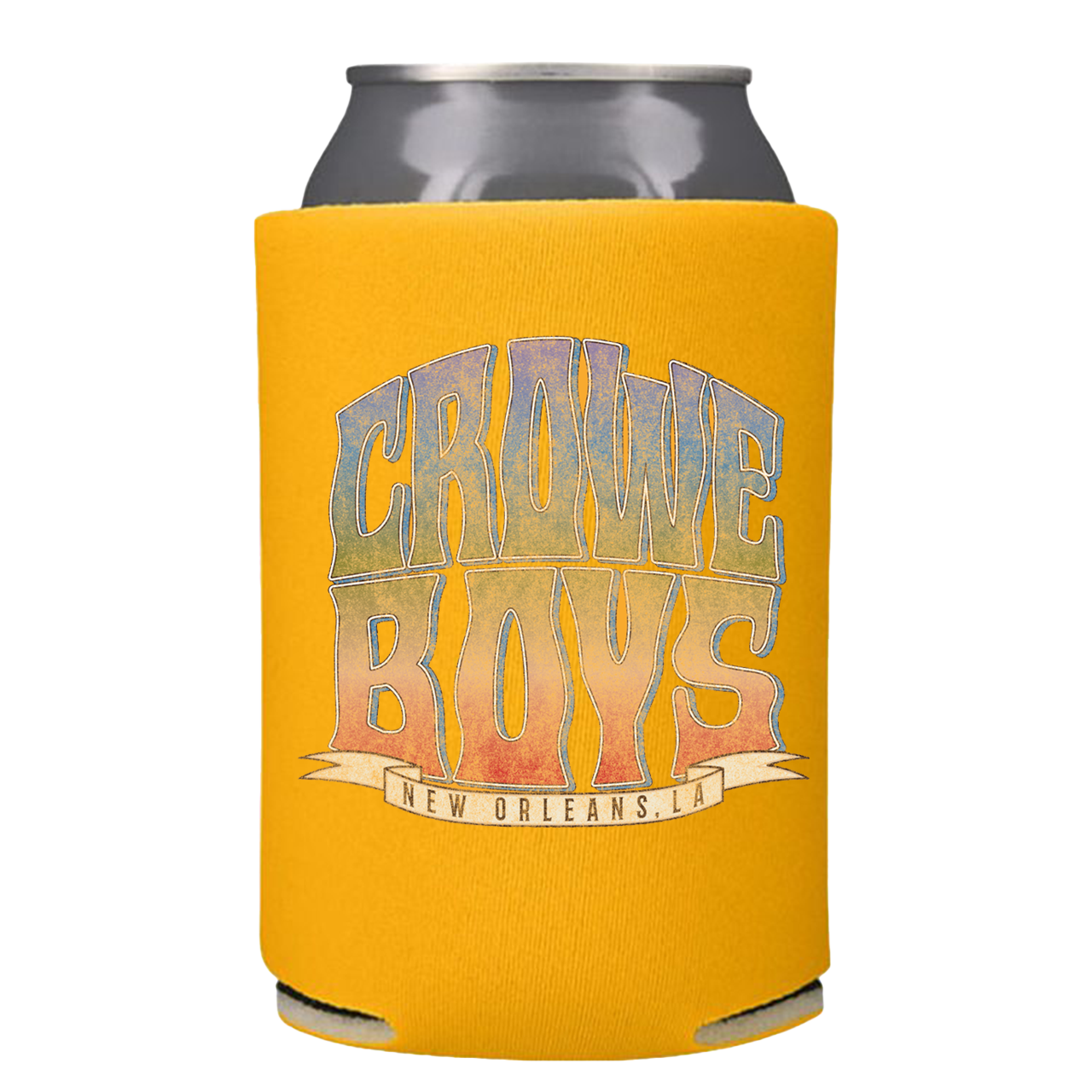 Yellow Crowe Boys Logo Koozie