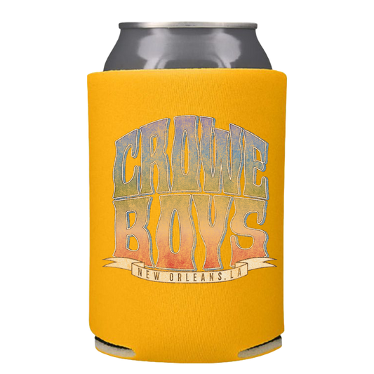 Yellow Crowe Boys Logo Koozie